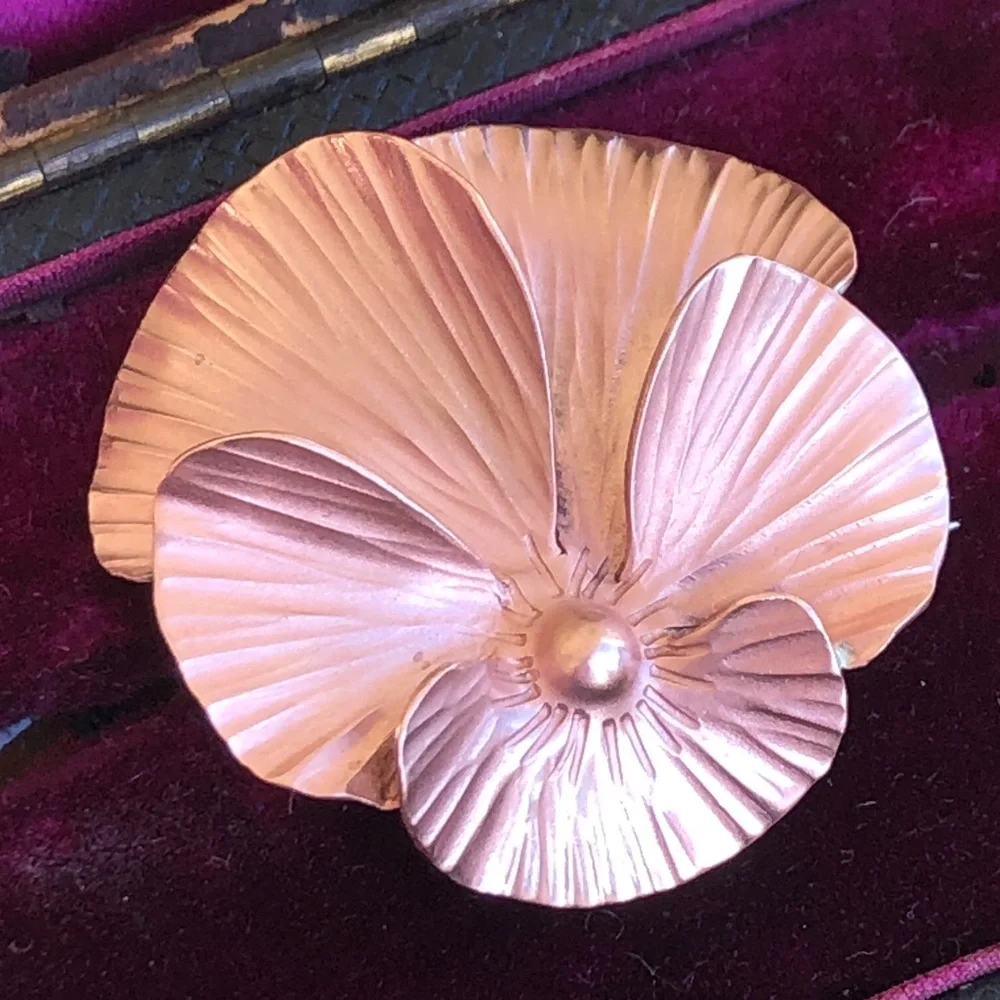 Antique pansy brooch